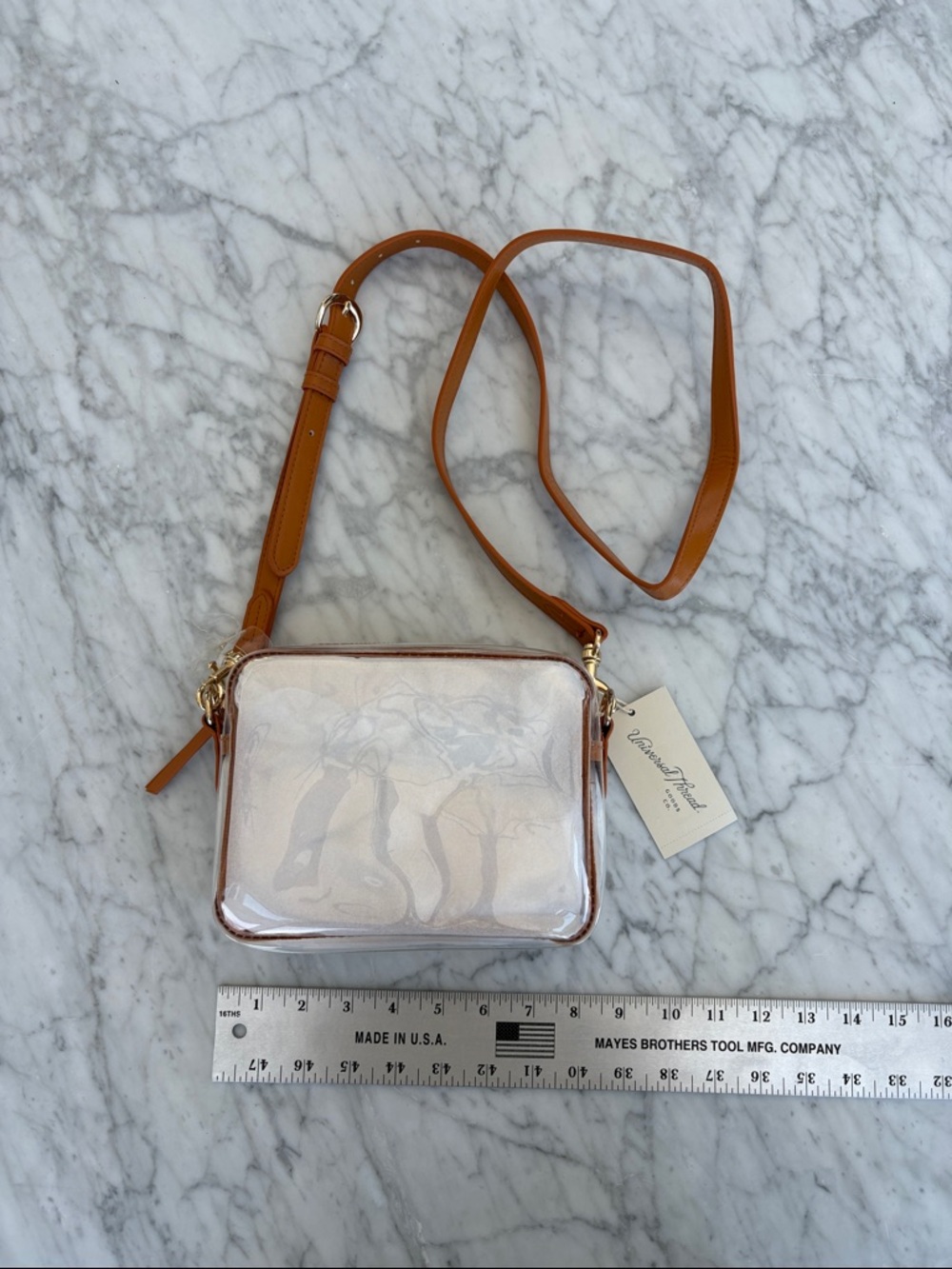 Universal Thread Clear Crossbody with Tan Trim and Strap